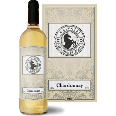 Sablio Najväčší milovník koní Chardonnay biele suché víno 12 % 0,75 l (čistá fľaša)