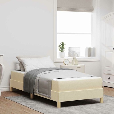 vidaXL Postel s boxspringem s matrací Krémová textil