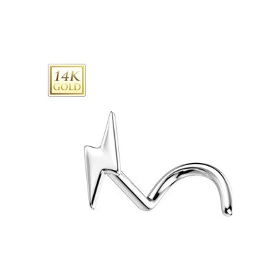 Šperky4U zlatý piercing do nosu blesk ZL01238-WG
