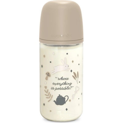 Suavinex Wonderland SX Pro Physiological Anti-Colic Glass стъклено бебешко шише M Medium Flow 3 m+ Cream 240ml