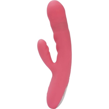 SVAKOM Avery Strawberry Pink - vibrator iepure cu mișcare de împingere
