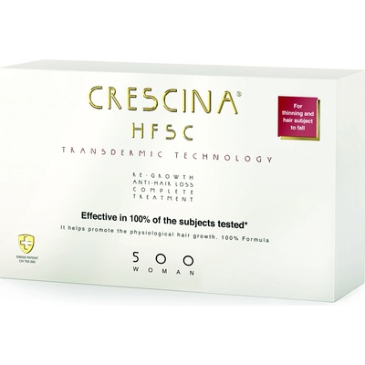 Crescina Transdermic 500 Re-Growth and Anti-Hair Loss starostlivosť pre podporu rastu vlasov pre ženy 20 x 3,5 ml