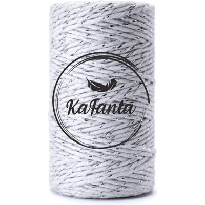 Macrame priadza KaFanta PREMIUM 2mm/50m - white silver