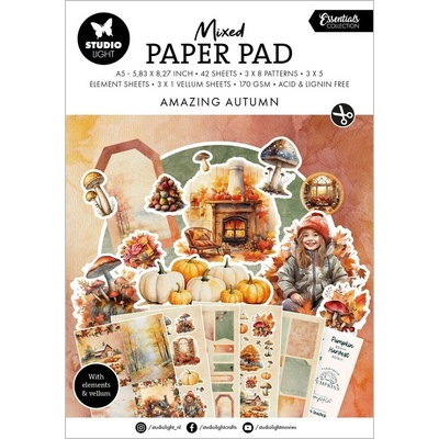 Kreativní blok Studio Light Mixed Paper Pad, A5, 42 l. - Povedený podzim