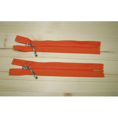 Kostenný zips oranžová 3mm nedeliteľný 14cm
