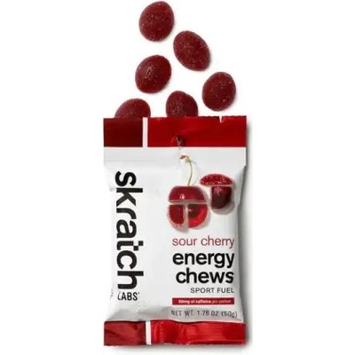 Skratch Labs Energy Chews ovocné bonbóny třešeň + kofein 50 g