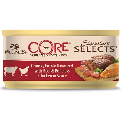 Wellness Core Signature Selects Chunky Entrée flavoured with Beef & Boneless Chicken in Sauce 79 g