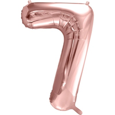 PartyDeco Fóliový balónek narozeninové číslo 7 růžovo zlatý