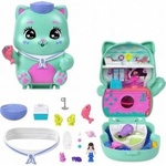 Mattel Polly Pocket Koci rejs Zestaw kompaktowy: 1 mikro lalka, 2 figurki kotków i akcesoria JCR37 MATTEL