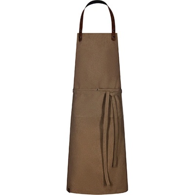 Exner Dlouhá pracovní zástěra s laclem EX198 Mid Brown Washed 75 x 100 cm