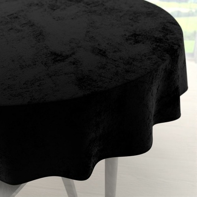 Biante Veľký zamatový okrúhly obrus Velvet Premium SVP-041 Čierny Ø 150 cm