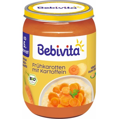 Bebivita Био ястие Bebivita - Бейби моркови с картофи, 190 g (12600)