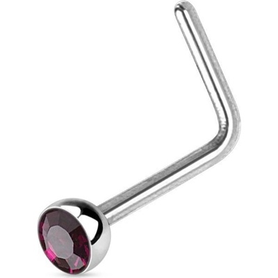 Šperky4U zahnutý piercing do nosu s kamínkem N0044-A