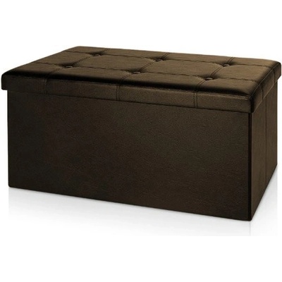 Goleto Čalouněná lavice s úložným prostorem 80 x 40 x 40 cm hnědá – Zboží Dáma