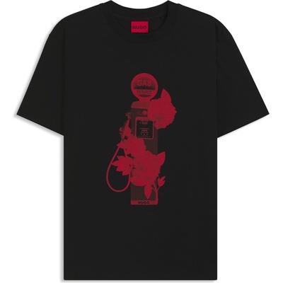 Hugo Тениска Hugo Mens HUGO Dikerd Short Sleeve T-Shirt with Artwork Detail - Black 001