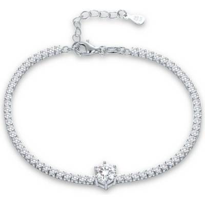 MINET 4872 Elegantní stříbrný náramek s bílým zirkonem