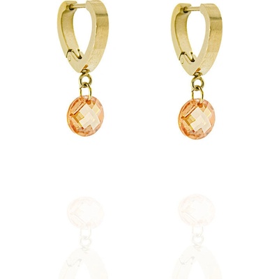 Foxette náušnice z chirurgické oceli se zirkony Legacy PVD zlatý F-1130