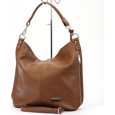 MiaMore Velká kožená kabelka na rameno i crossbody no. 053 hnědá