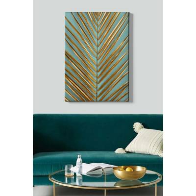 ASIR Obraz na plátně ZLATÝ LIST PALMY 70 x 100 cm