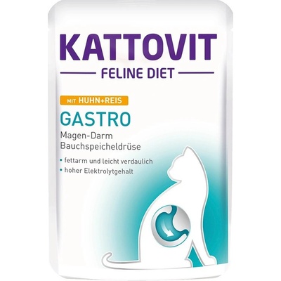 Kattovit Feline Diet Gastro kuře s rýží 85 g