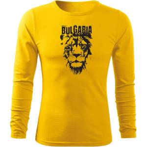 DRAGOWA fit-t Тениска с дълъг ръкав български лъв, жълта (37122)