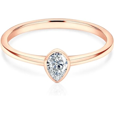SAVICKI Годежен пръстен Pure: розово злато, диамант с шлифовка