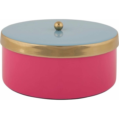 PT LIVING Ružový dekoratívny kovový úložný box 16 x 6 cm
