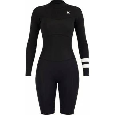 Hurley Дамски неопренов костюм Hurley Women's Air 2mm Mid Shorty Springsuit L/S Wet suit - Black - размер 4 (US) (150-6420-0111)