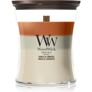 WoodWick Trilogy Vanilla Embers ароматна свещ с дървен фитил 275 гр
