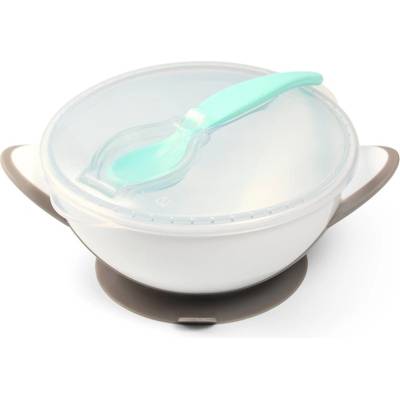 Be Active Suction Bowl with Spoon комплект за хранене за деца Grey 6 m+ 2 бр