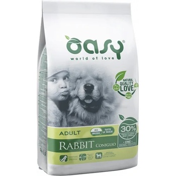 Oasy Rabbit Monoprotein Adult пълноценна храна за пораснали кучета над 1 година, от всички породи, със заешко месо, БЕЗ ЗЪРНО, 12 кг - Италия