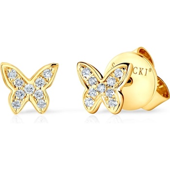 SAVICKI Обеци с пеперуди Savicki: злато. диаманти