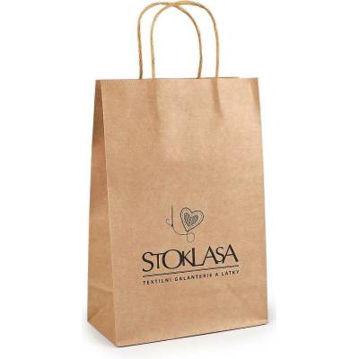 Papírová taška Stoklasa, střední velikost 20x30 cm Varianta: hnědá přírodní, Balení: 25 ks