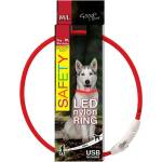 Dog Fantasy Нашийник Dog Fantasy LED нейлонов - червен, 65см