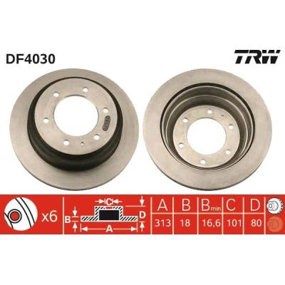 Brzdový kotúč TRW DF4030