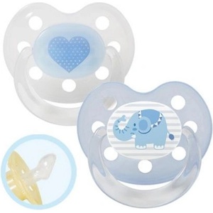 Baby-Nova Силиконова залъгалка с ринг Baby Nova - размер 1, сърце и слонче, 2 броя (28220) - ozone