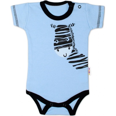 Baby Nellys Body krátky rukáv Zebra modré