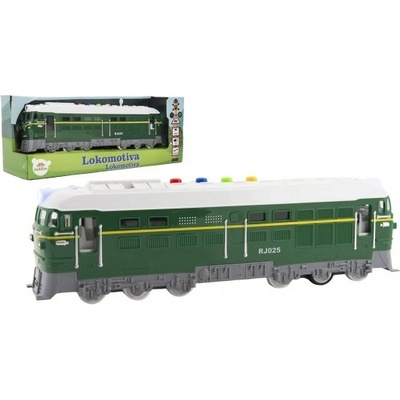 Teddies Lokomotiva/Vlak zelená na baterie se zvukem se světlem