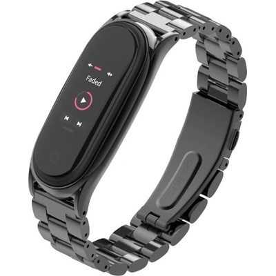 Xiaomi Mi Band 3/4/5/6 náhradný náramok/remienok - BO chirurgická oceľ Čierna MBSCZ-5BOCHCE