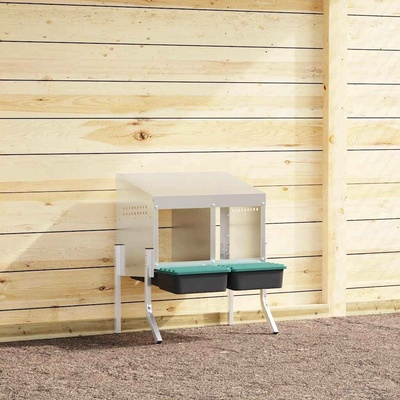 vidaXL Hnízdo pro slepice 2 hnízda s nohami, pozinkovaná ocel 9799.4104895