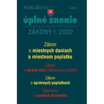 Aktualizácia I/5 / 2022 - daňové a účtovné zákony