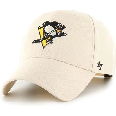 47 brand Шапка с козирка с вълна 47 brand NHL Pittsburgh Penguins в бежово с апликация (H.MVPSP15WBP.NT)