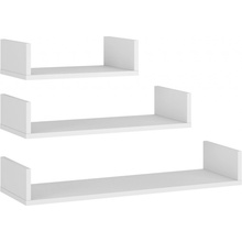 NABBI Tripaso 4 polica (3 ks) biela 32816 80 cm x 25 cm x 11.8 cm