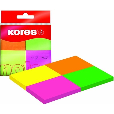 Kores Neónové bločky Kores Multicolour v 4 farbách 40x50 mm / 200 lístkov (48450)