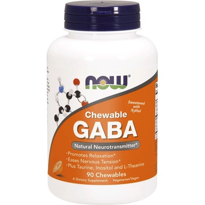 Now Foods Now Gaba 500 mg + Taurin Inositol a L-Theanin 90 žvýkacích kapslí