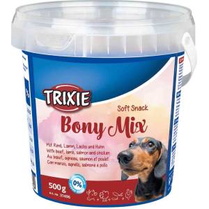 TRIXIE Памукчета Soft Snack Bony Mix - костички, 500г