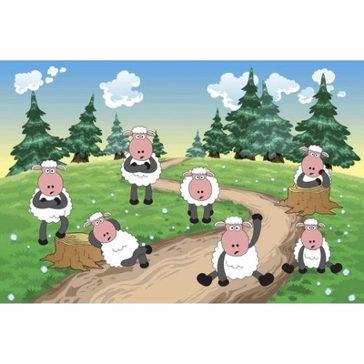DIMEX ART Флизелинов фототапет овце 375 x 250 см