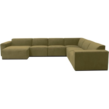 Scandic Ъглов диван от зелен велур (ляв ъгъл) Sting - Scandic (STING U CORNER LEFT WAVE 13)