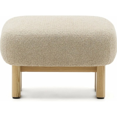 Kave Home Béžová čalouněná podnožka Nema 66,5 x 56,5 cm