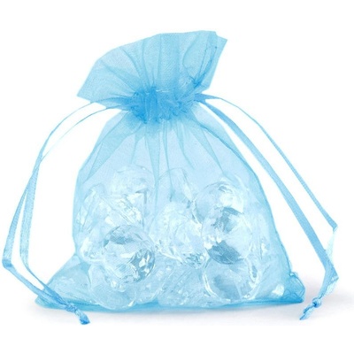 Dárkový pytlík 9x11 cm organza - modrá dětská (10 ks)